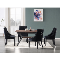Windsor Blaze LUX Dining Set a Table and Chairs Set of 4 - Black