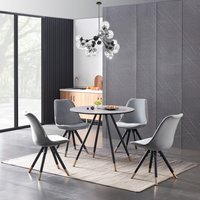 Sofia Dorchester LUX Dining Set with a Table and Chairs Set of 4 - Light Grey