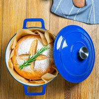 Round Cast Iron Casserole Dish - 4.65L - Midnight Blue