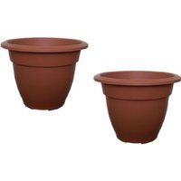 45cm Terracotta Colour Round Bell Plant Pot Flower Planter Plastic Pot - Terracotta / 2
