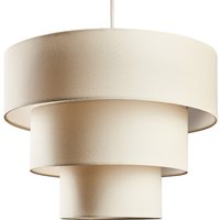 3 Tier Cream Faux Silk Ceiling Pendant Light Shade - Cream