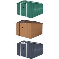 8ft x 10ft Metal Garden Storage Outdoor Shed - Grey