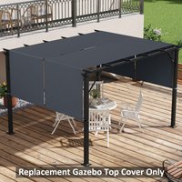 Outsunny 2Pcs Pergola Replacement Canopy for 3 x 3(m) Pergola - Dark Grey