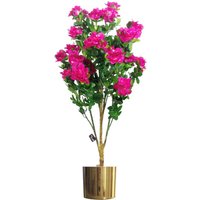 Premium Artificial Azalea Pink Flowers Blossom Tree - Pink Gold Planter / 105cm