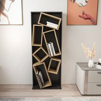 Decorotika, Carmen Stylish Bookcase Bookshelf Shelving Unit - Black&Oud Oak Pattern Decorotika, Carmen Stylish Bookcase Bookshelf Shelving Unit - Black&Oud Oak Pattern