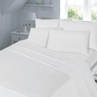 T180 Percale Duvet Cover Set - White / Superking