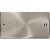 Satin Brushed Chrome 2 Gang Blank Plate - Black