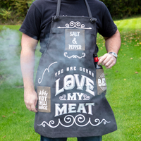 Love My Meat BBQ Cooking Apron For Men - BBQ Gift - Black