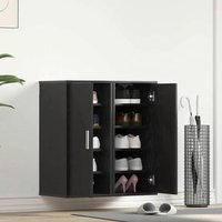 Stylish Shoe Cabinet with 7 Shelves - Black