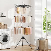 3-Tier Folding Clothes Drying Rack - Black