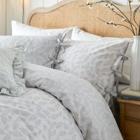 Chloe Bow Tie Duvet Cover Set - Soft white / Super King