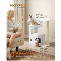 Feandrea Cat Tree with Cave and 3 Perches - White