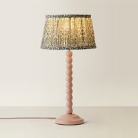 Bobbins Pastel Table Lamp with Pleated Shade - Rose Pink / No / WoodFabric / Floral