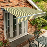 Manual Retractable Awning Adjustable Height Canopy 3.5m x 2.5m - Yellow and Grey