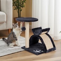 Kidkid Cat Tree Condo with Scratching Post Toy - Dark Grey