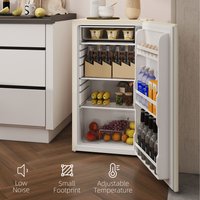 HOMCOM 91 Litre Freestanding Under Counter Fridge Lockable - Beige