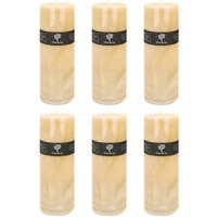 Round Vanilla Pillar Candles - 215 Hours - Cream - Pack of 6 - Natural