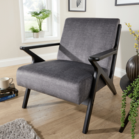 Cavera Modern Design Accent Armchair Graphite with Black Wood Frame - Graphite grey