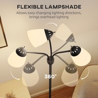 HOMCOM Arc Tree Floor Lamp Adjustable Colour Temperature - Black