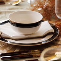 Mikasa Luxe Deco 4-Piece China Dinner Plate Set, 27.5cm - White