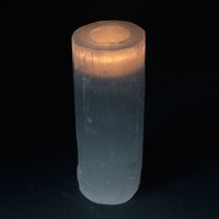 Selenite Candle Holder Healing Crystal Decor for Home - White