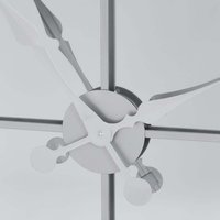 110cm Oversized Square Mirrored Wall Clock - Triple-Panel Skeleton Roman Numerals, Silver - Silver
