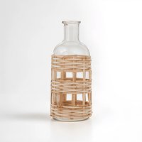Gaia Medium Glass Vase in Metallic Antique Finish - Glass 90%,Cane 10%