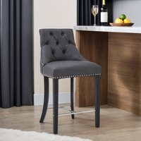 Regents Park Grey Faux Leather Bar Chair - Grey