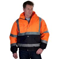 Reflective Warm Wind and Rainproof Jacket - Orange / 130cm / M / Cloth, Cotton, pu