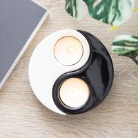Yin Yang Tealight Candle Holder - Black/White