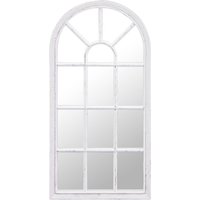 Air Arch Window Style Wall Mirror White Rustic - White