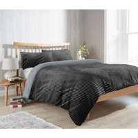 Maine Check Fluffy Fleece Duvet Set - Grey / Single