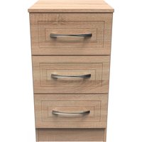 Dorset Ready Assembled 3 Drawer Bedside Cabinet - Bardolino Oak
