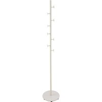 Freestanding Coat Stand with Heavy Marble Base - White
