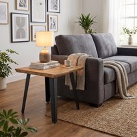 FWStyle Nassau Oak Effect Finish Wave Edge Lamp End Side Table - Oak