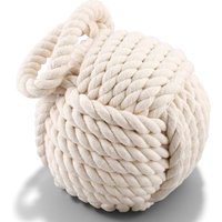 Quay Traders Ltd Rope Ball Weighted Door Stopper Cream