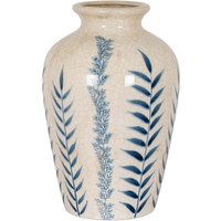 Classic Blue Flora Juniper Vase - Ceramic - L21 x W21 x H31 cm - White