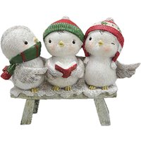 Farmhouse Luxe, Sitting Birds On A Bench Farmhouse Luxe, Sitting Birds On A Bench