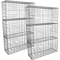 Gabion Baskets 100x50x30cm 6 Pack - Silver