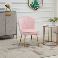 HOMCOM Velvet Shell Luxe Accent Chair - Pink