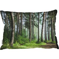 Beautiful Summer Forest With Different Trees Outdoor Cushion - Green