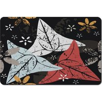 Leaves And Flowers Autumn Pattern Placemat - Black