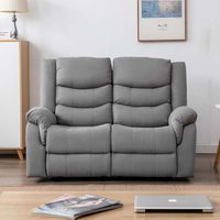 Seattle Manual Fabric Recliner 2 Seater Sofa - Grey