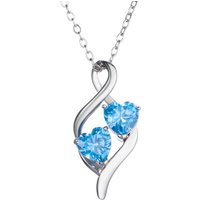 Twin Hearts Infinity Necklace - Blue