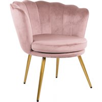 Genesis, Genesis Flora Accent Chair with Petal Back Scallop Armchair in Velvet - Silver Pink Genesis, Genesis Flora Accent Chair with Petal Back Scallop Armchair in Velvet - Silver Pink