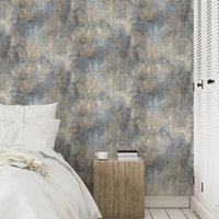 Paul Moneypenny Grey Castello Plaster Patina Wallpaper for Grandeco - Grey