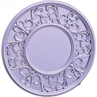 Horn Style Wall Mirror Antique Baroque Silver Effect - Silver