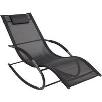 idooka, Outdoor Rocking Sun Lounger Garden Chair Grey Relaxing - Grey idooka, Outdoor Rocking Sun Lounger Garden Chair Grey Relaxing - Grey