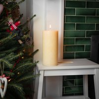 Round Vanilla Pillar Candle Cream - Natural / 140hr