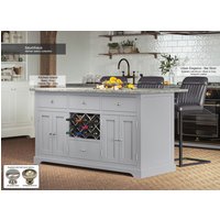 Baumhaus, Grey Kitchen Island With Grey Granite Worktop - Grey Baumhaus, Grey Kitchen Island With Grey Granite Worktop - Grey